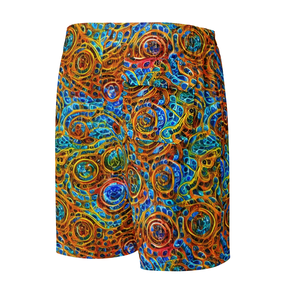 Electric Mandala on Men's Board Shorts — Back