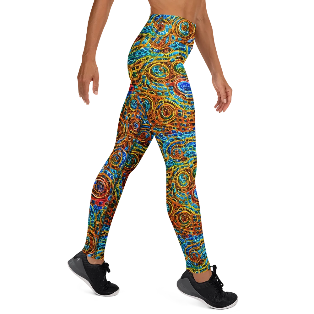 Electric Mandala on Yoga Leggings — Right
