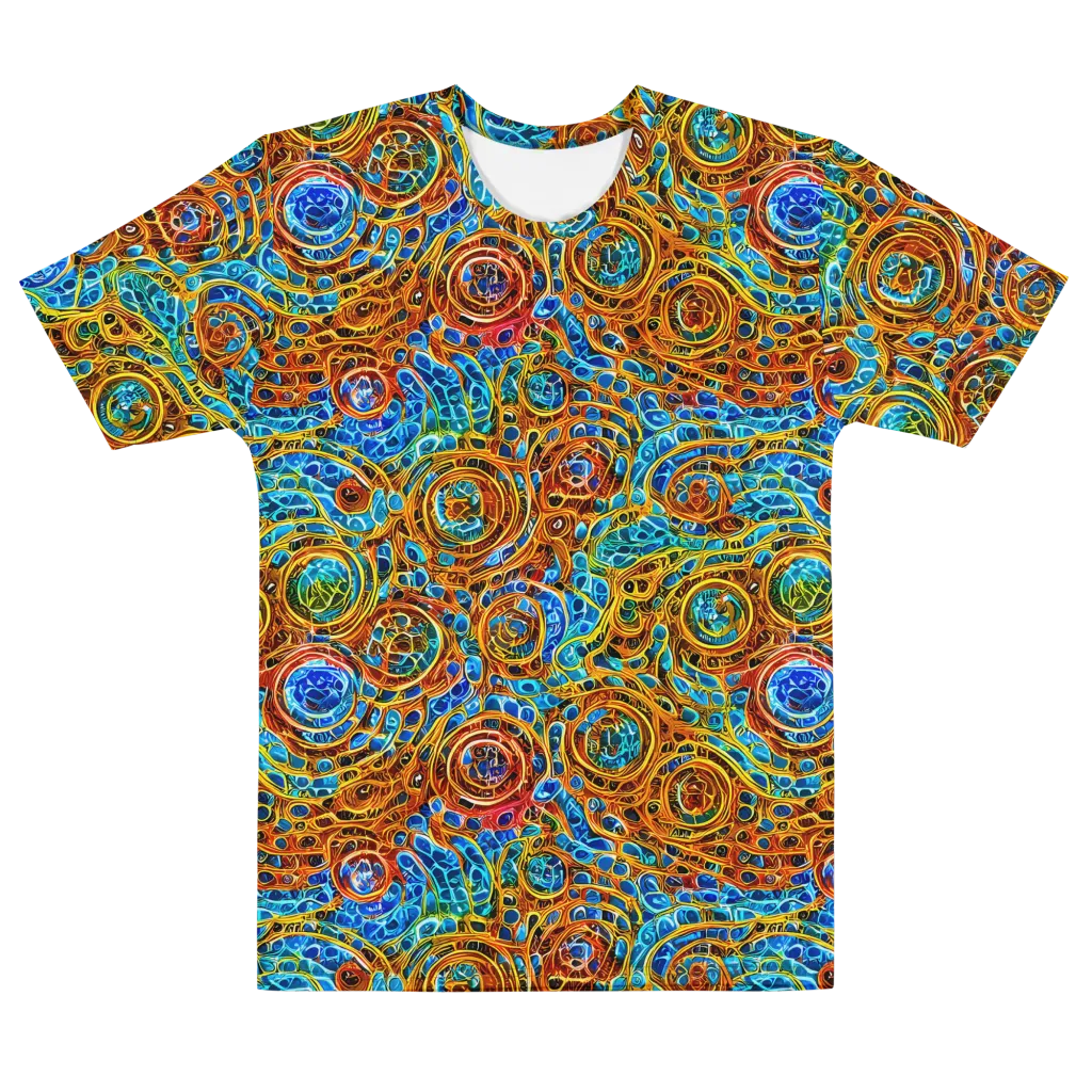 Electric Mandala on Men's Cotton Crew Neck T-Shirt — Front