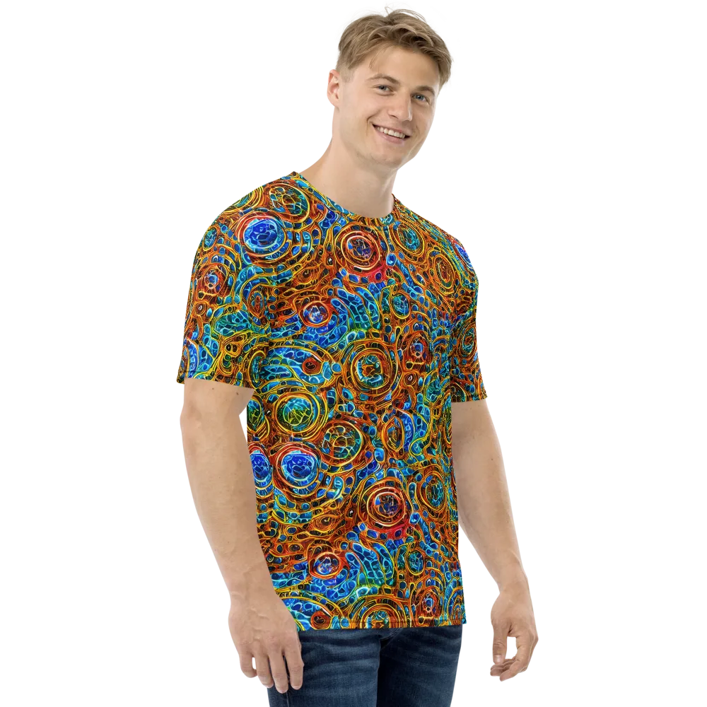 Electric Mandala on Men's Crew Neck T-Shirt — Right