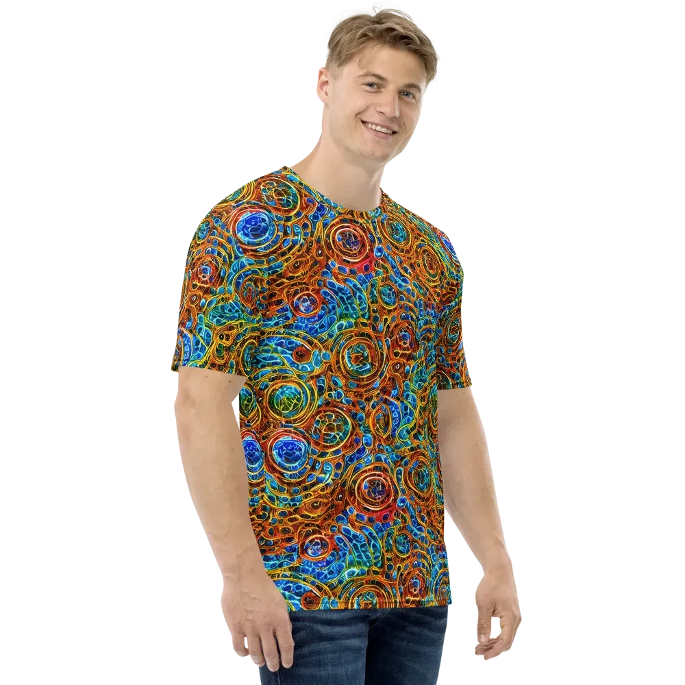 Electric Mandala on Men's Crew Neck T-Shirt — Right