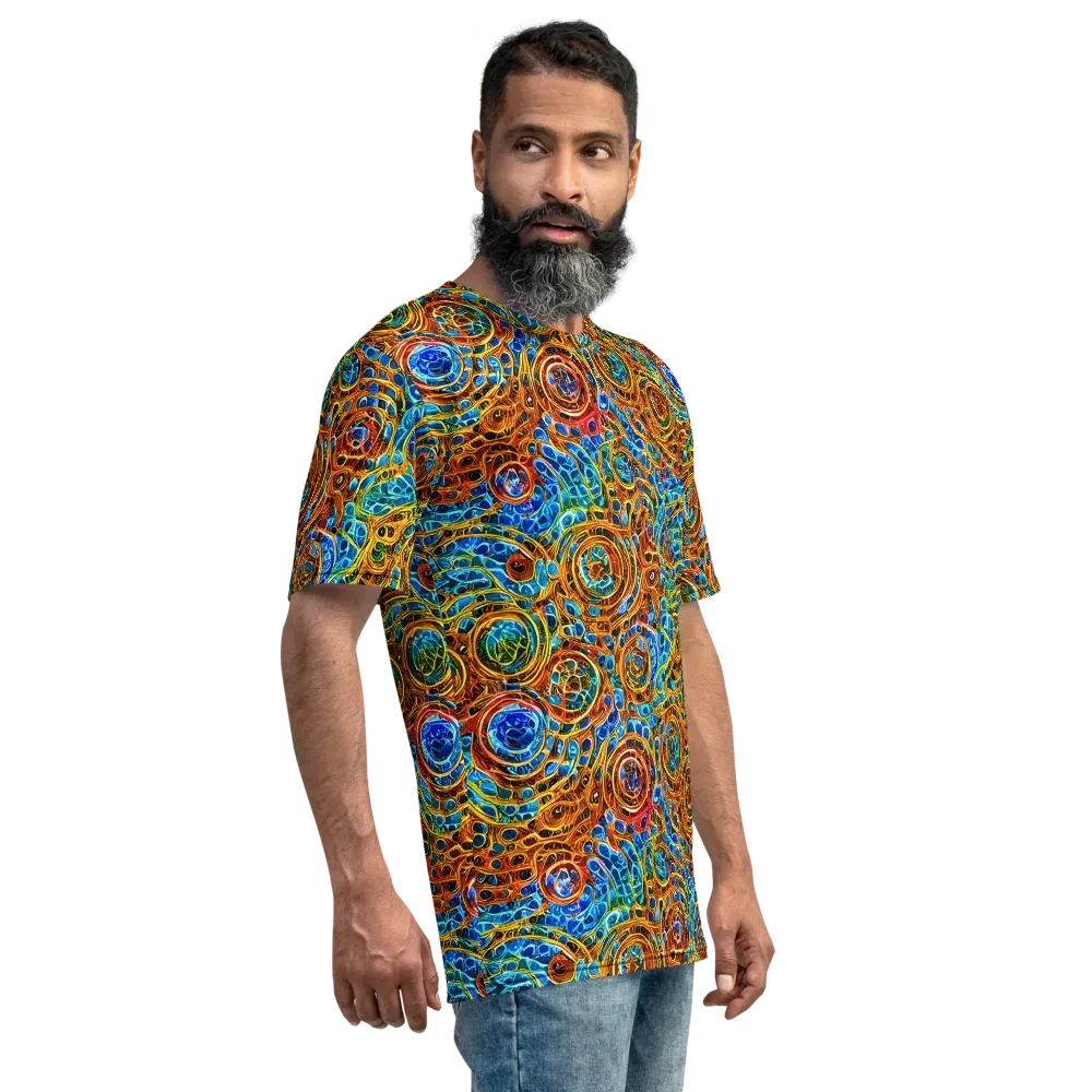 Electric Mandala on Men's Crew Neck T-Shirt — Right