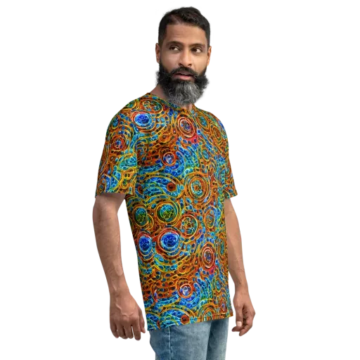 Electric Mandala on a Men's Crew Neck T-Shirt