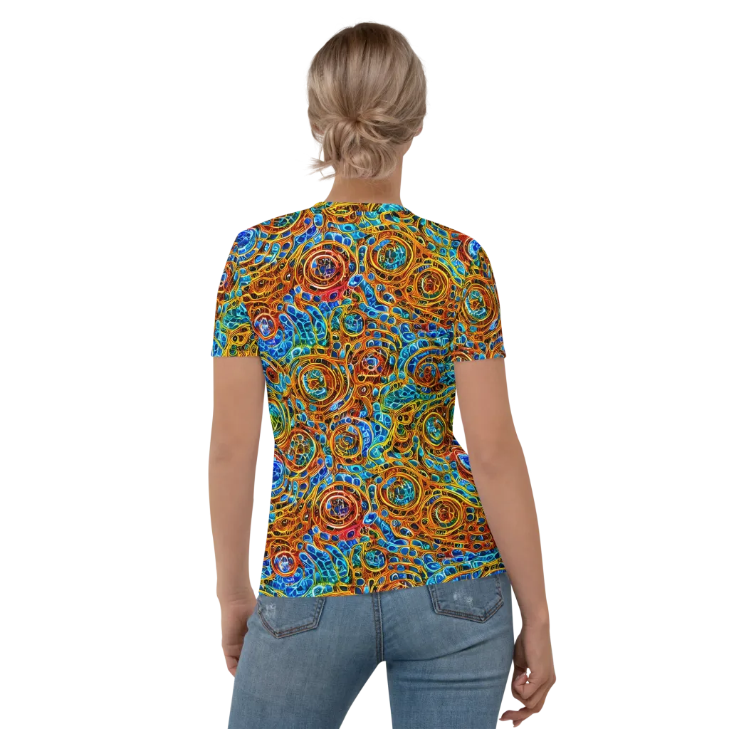 Electric Mandala on Women's Crew Neck T-Shirt — Back