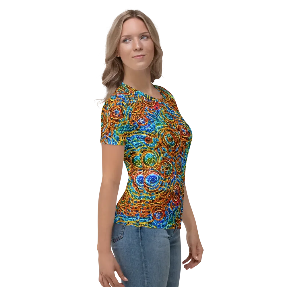 Electric Mandala on Women's Crew Neck T-Shirt — Right