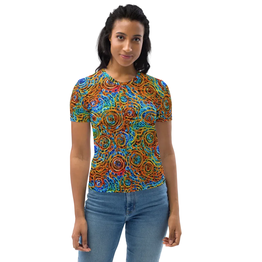 Electric Mandala on Women's Crew Neck T-Shirt — Front