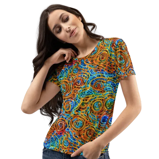Electric Mandala on a Women's Crew Neck T-Shirt