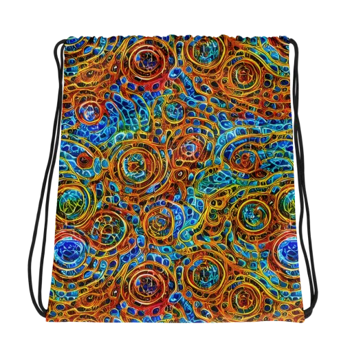 Electric Mandala on a Drawstring Bag