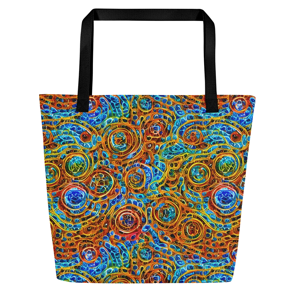 Electric Mandala on Large Tote Bag W/ Pocket — Front