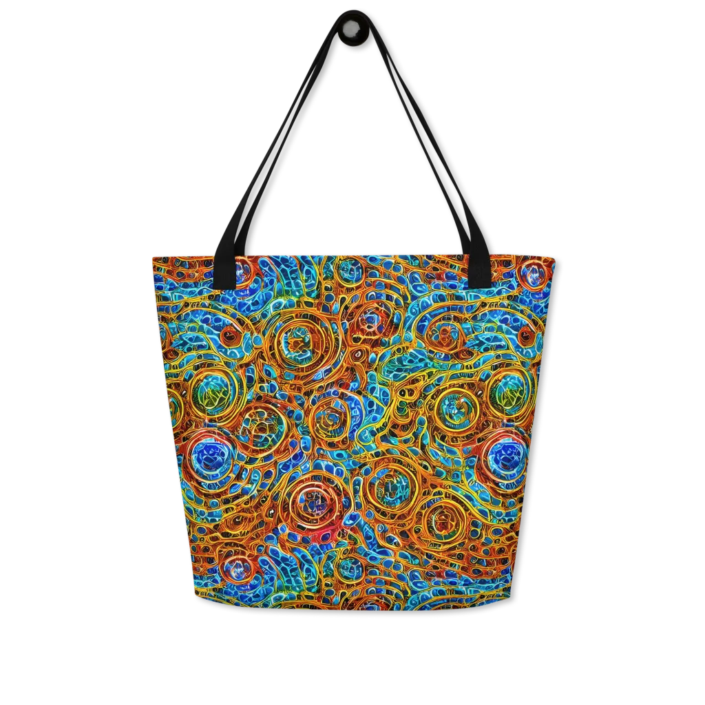 Electric Mandala on Large Tote Bag W/ Pocket — Front
