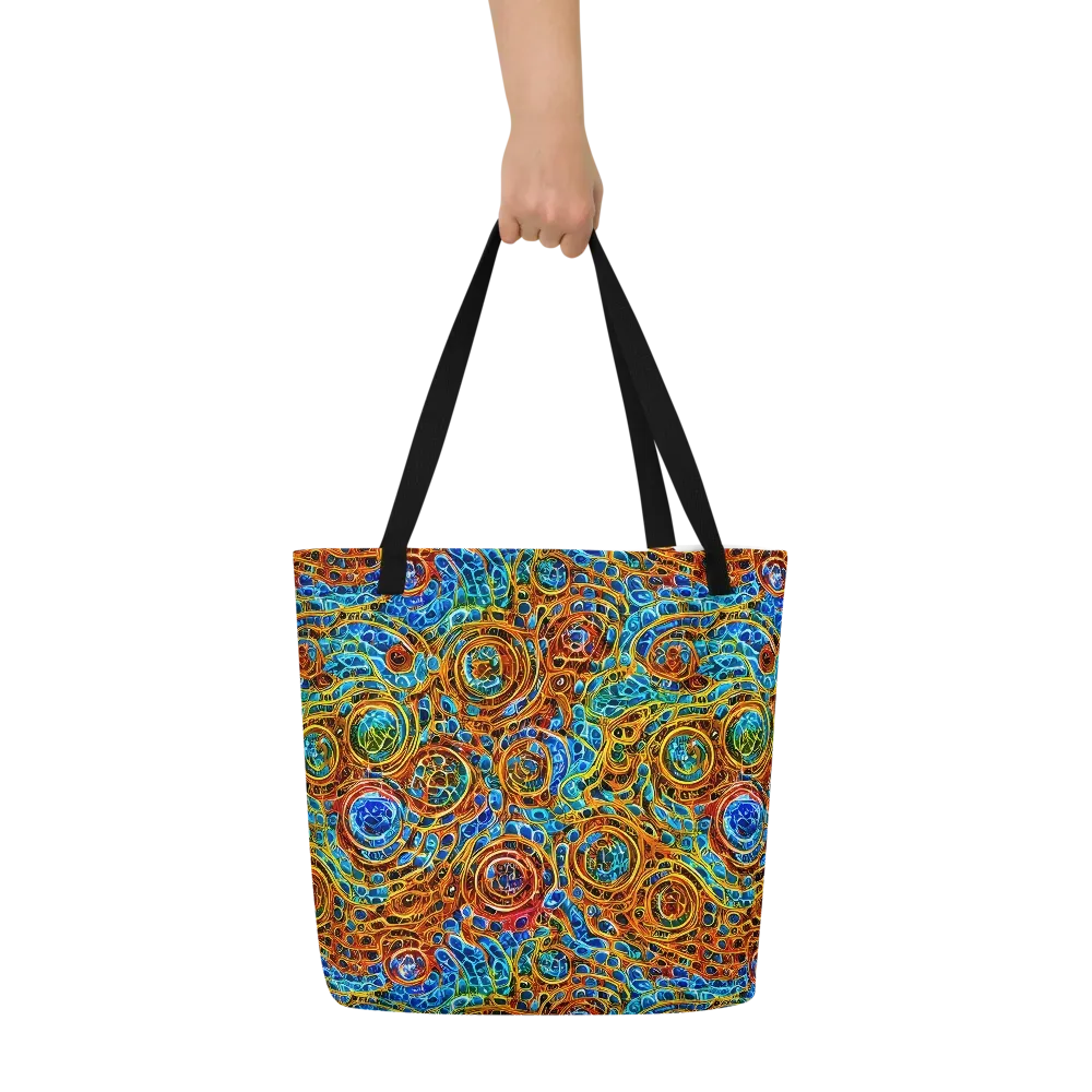 Electric Mandala on Large Tote Bag W/ Pocket — Front