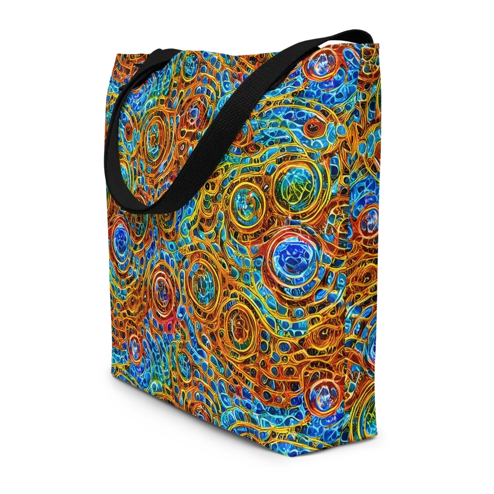 Electric Mandala on Large Tote Bag W/ Pocket — Front