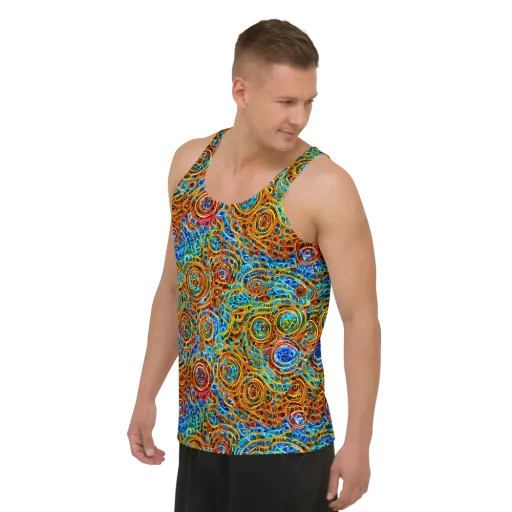 Electric Mandala on a Men's Tank Top