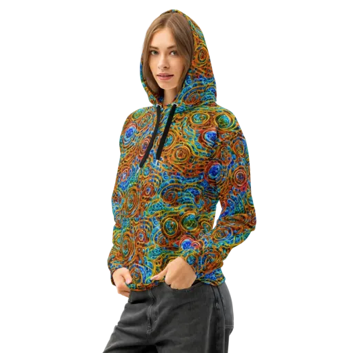 Electric Mandala on a Cotton Hoodie