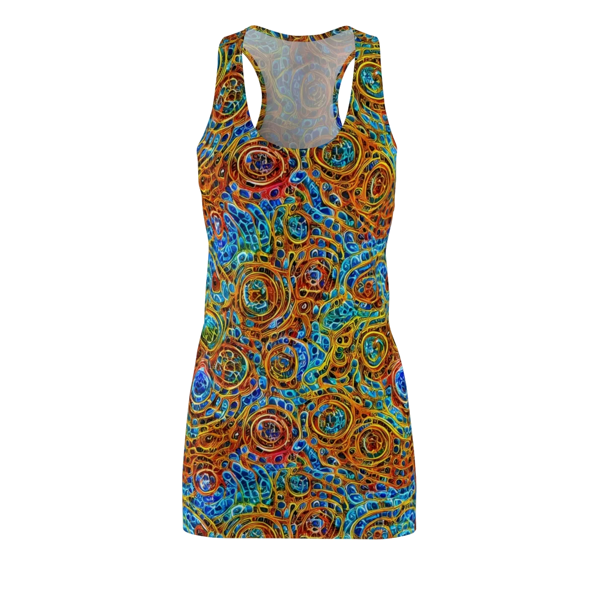 Electric Mandala on Racerback Dress — Front