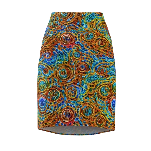 Electric Mandala on a Pencil Skirt