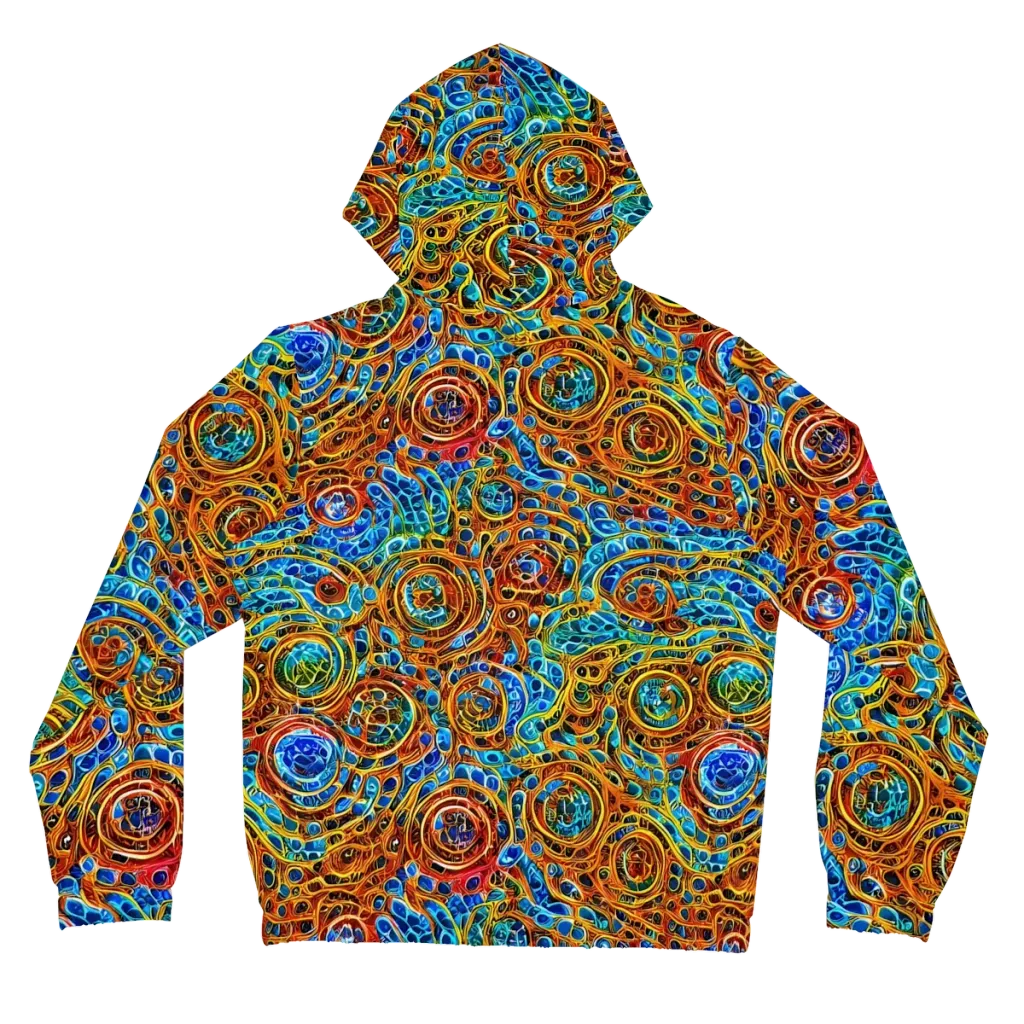 Electric Mandala on Women's Full-Zip Hoodie — Back