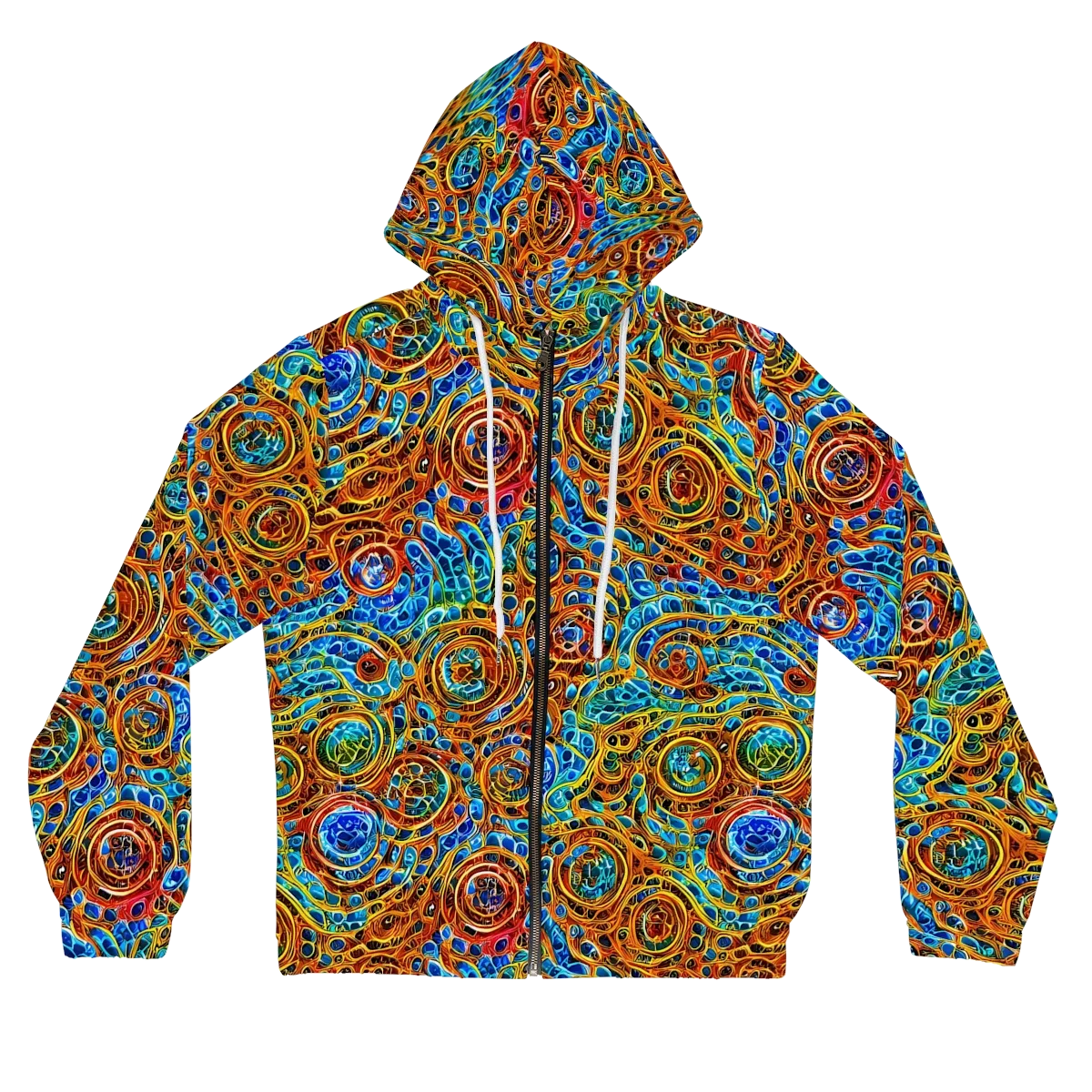 Electric Mandala on Women's Full-Zip Hoodie — Front