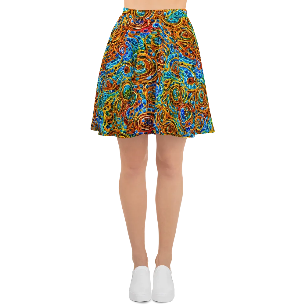 Electric Mandala on Skater Skirt — Front