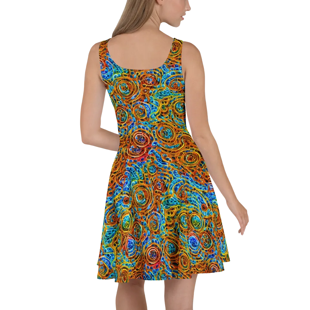 Electric Mandala on Skater Dress — Back
