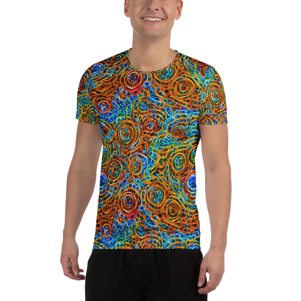 Electric Mandala on Men's Athletic T-Shirt — Front