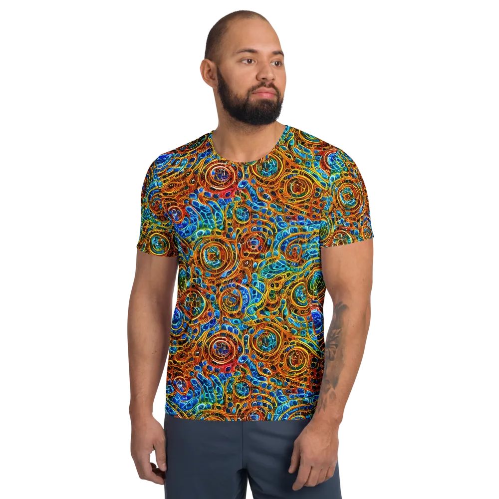 Electric Mandala on Men's Athletic T-Shirt — Front