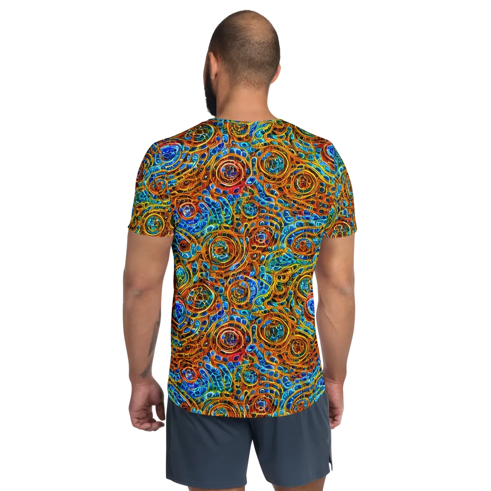 Electric Mandala on Men's Athletic T-Shirt — Back