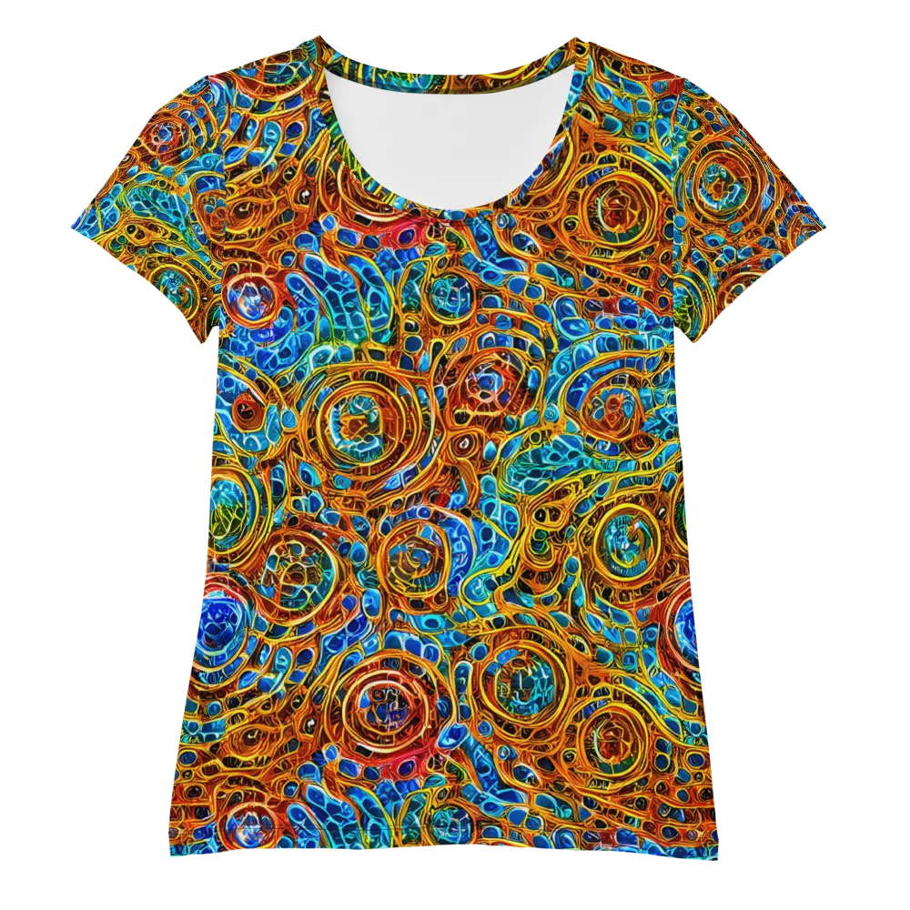 Electric Mandala on Women's Athletic T-Shirt — Front