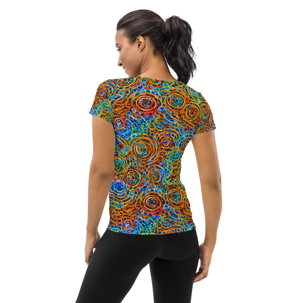 Electric Mandala on Women's Athletic T-Shirt — Back