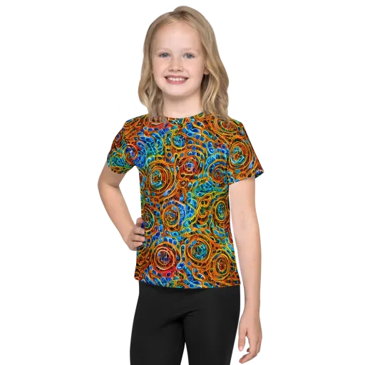Electric Mandala on a Kids Crew Neck T-Shirt