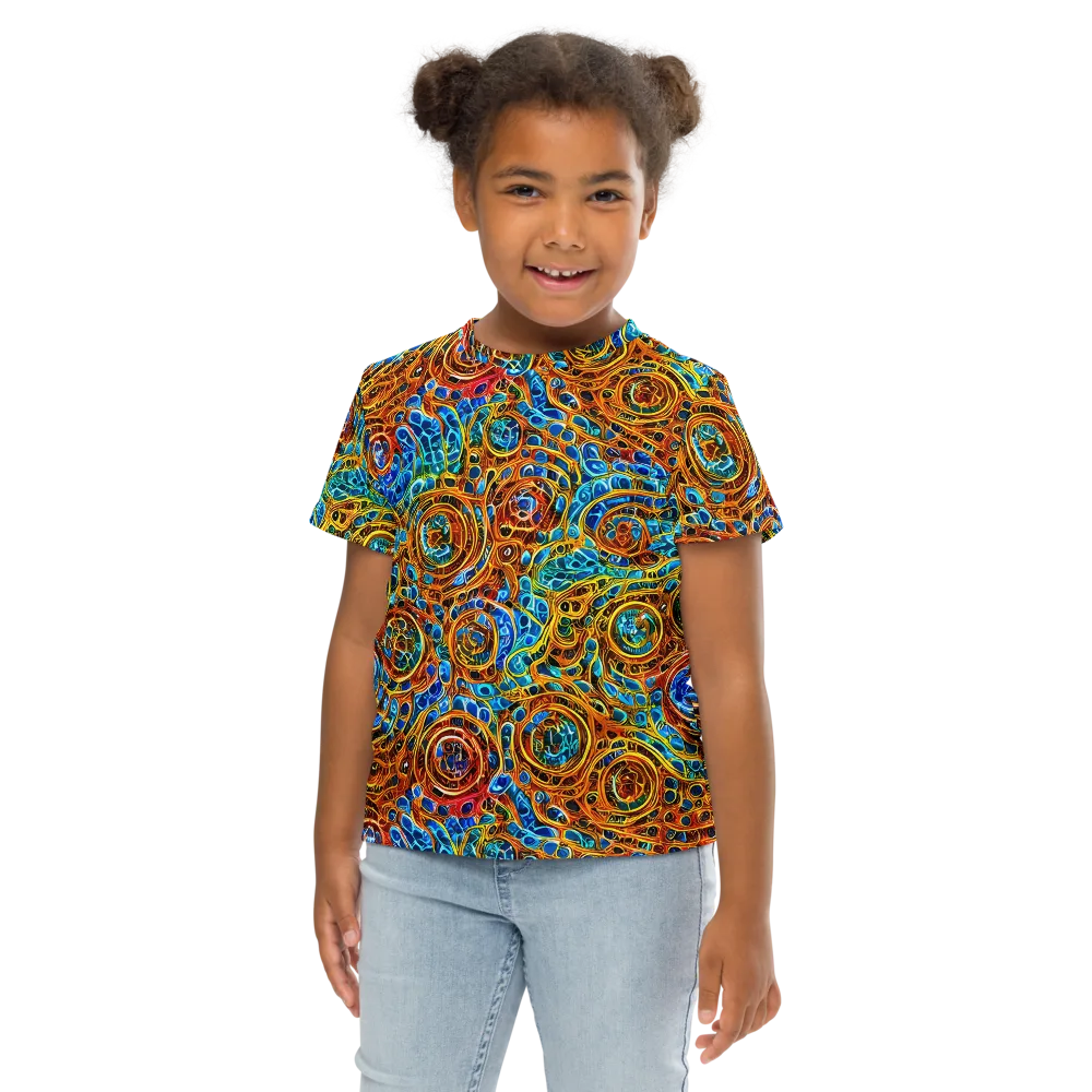 Electric Mandala on Kids Crew Neck T-Shirt — Front