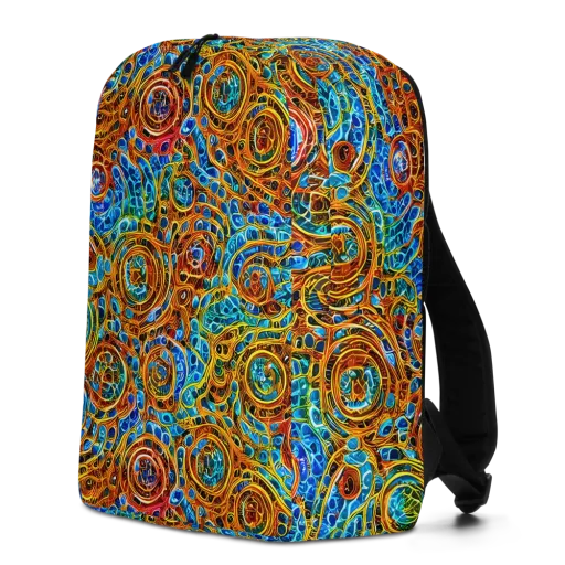 Electric Mandala on a Minimalist Backpack