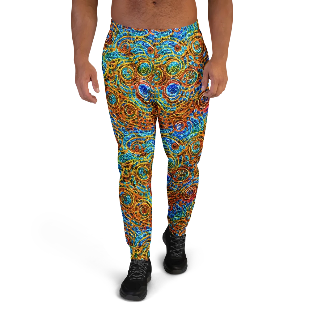 Electric Mandala on Men's Joggers — Front
