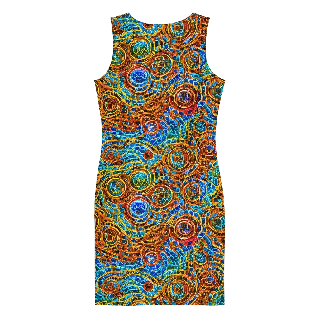 Electric Mandala on Bodycon Dress — Back