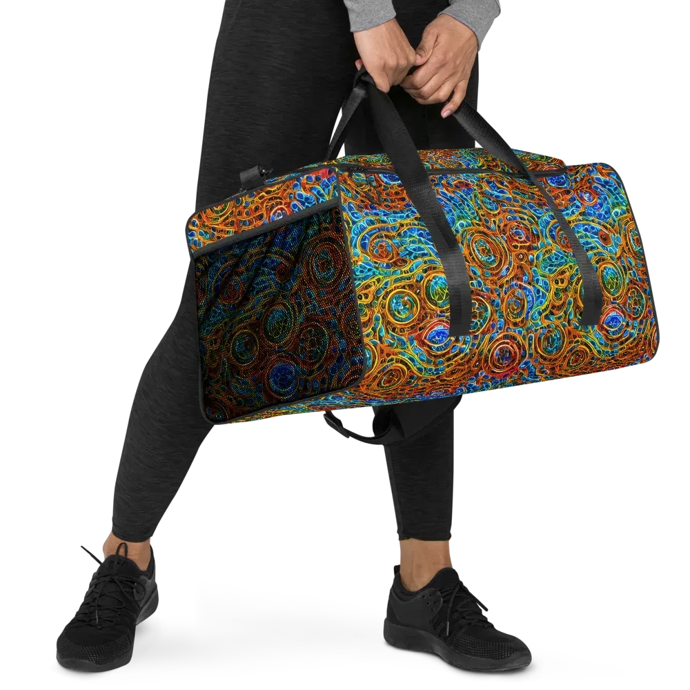 Electric Mandala on Duffle Bag — Right Front