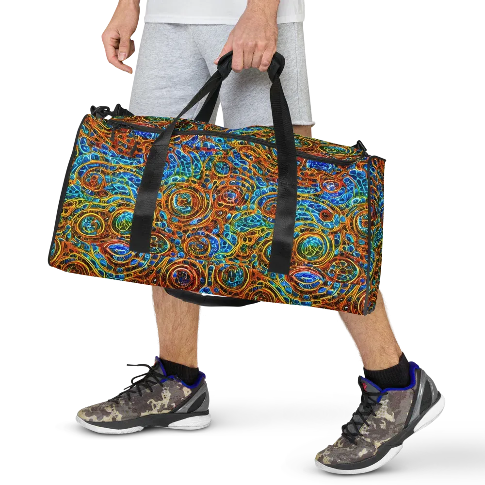Electric Mandala on Duffle Bag — Front