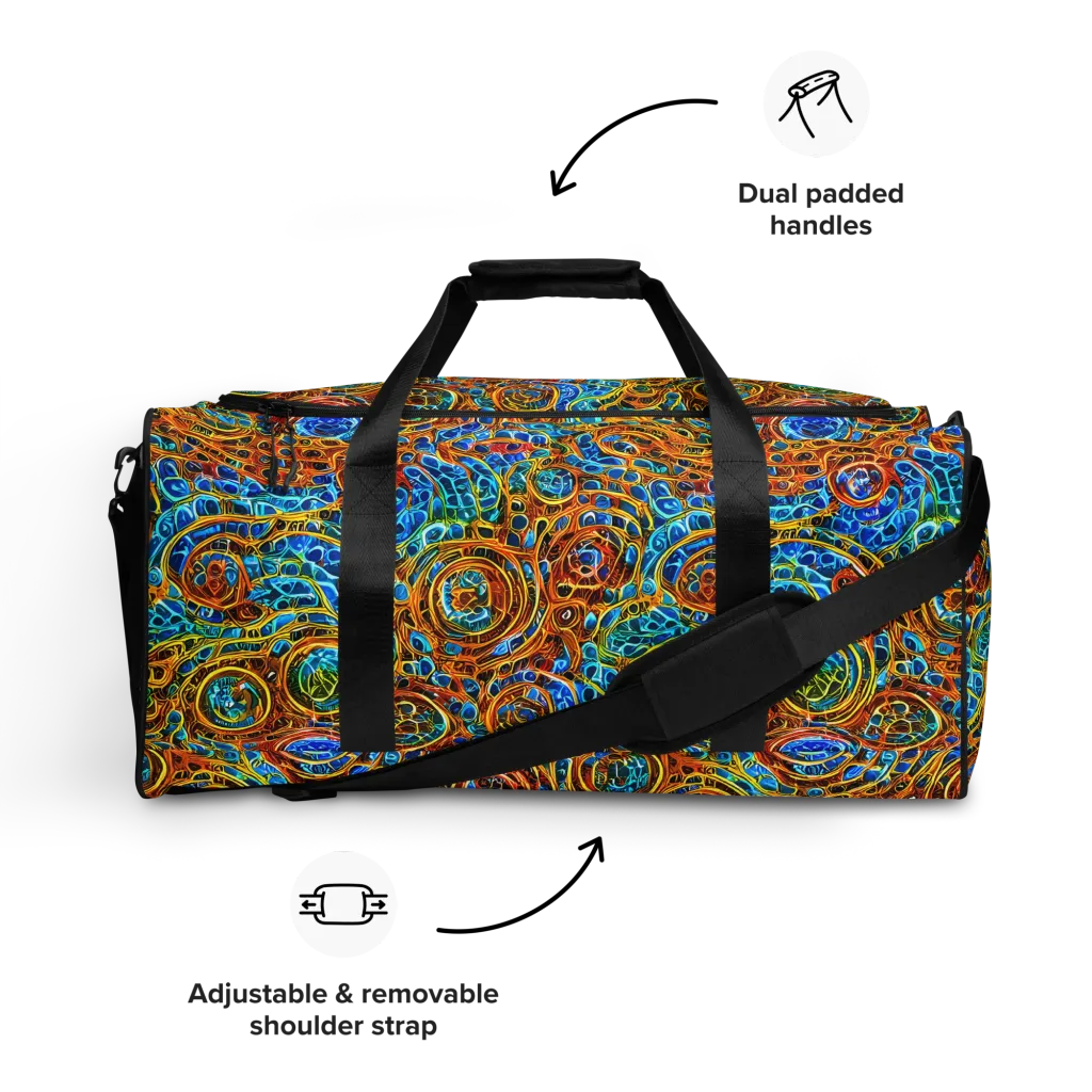 Electric Mandala on Duffle Bag — Front