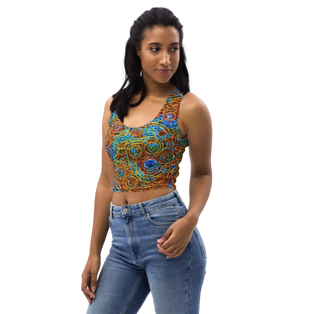 Electric Mandala on Crop Top — Left Front