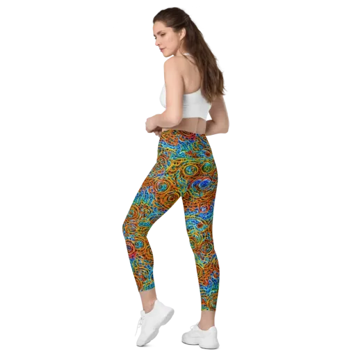 Electric Mandala on a Leggings with Pockets