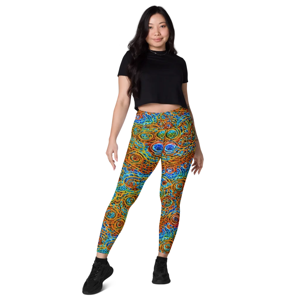 Electric Mandala on Leggings with Pockets — Front
