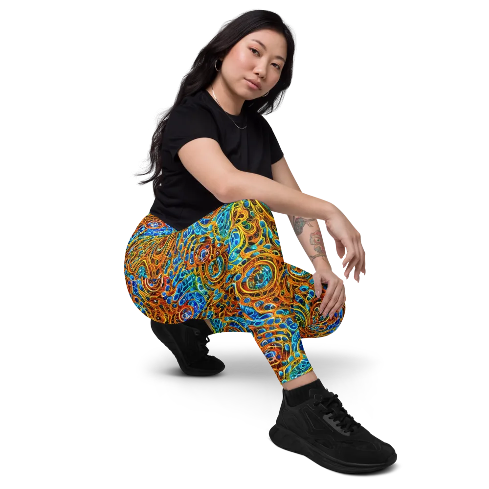 Electric Mandala on Leggings with Pockets — Right Front