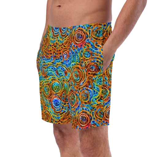 Electric Mandala on a Swim Trunks
