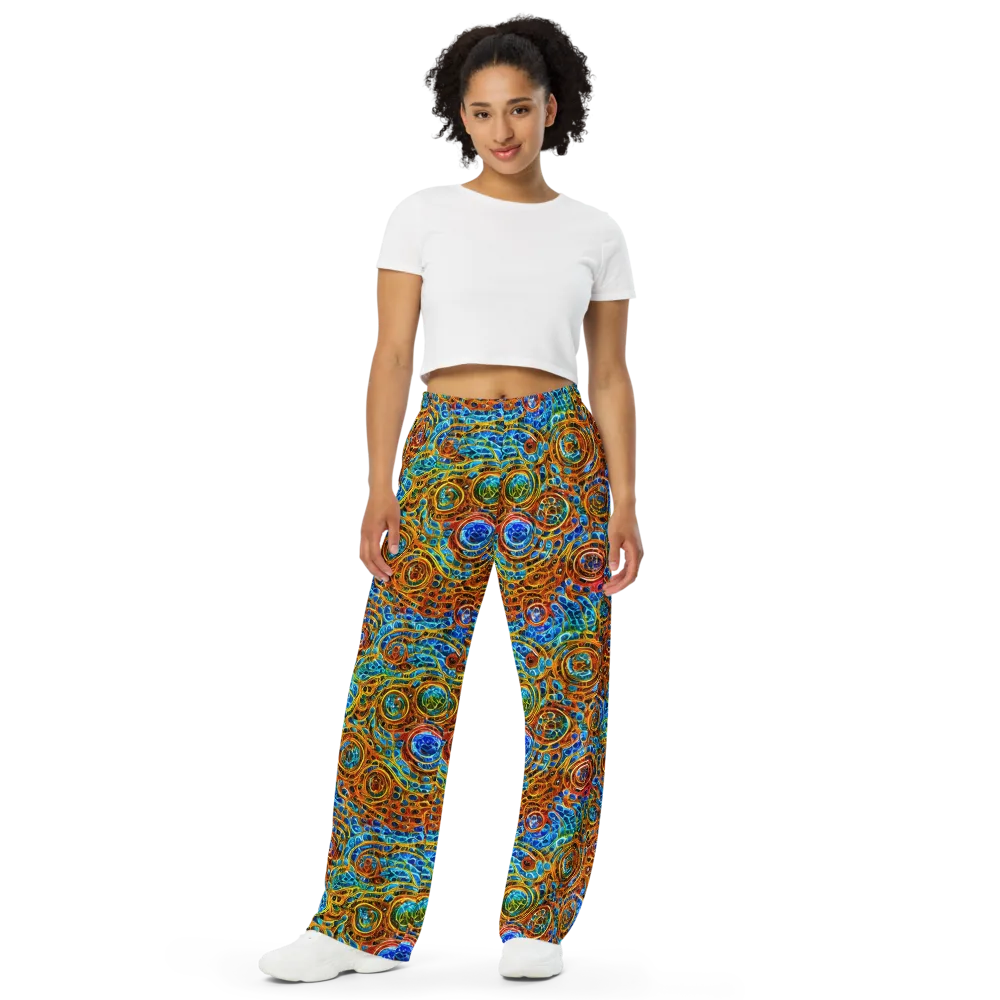 Electric Mandala on Wide-Leg Pants — Front