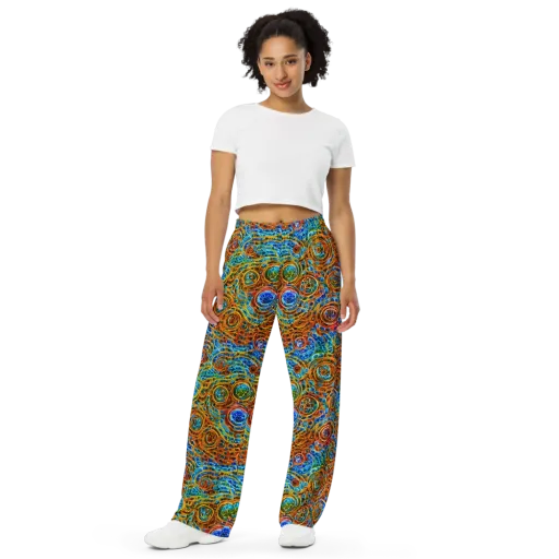 Electric Mandala on a Wide-Leg Pants
