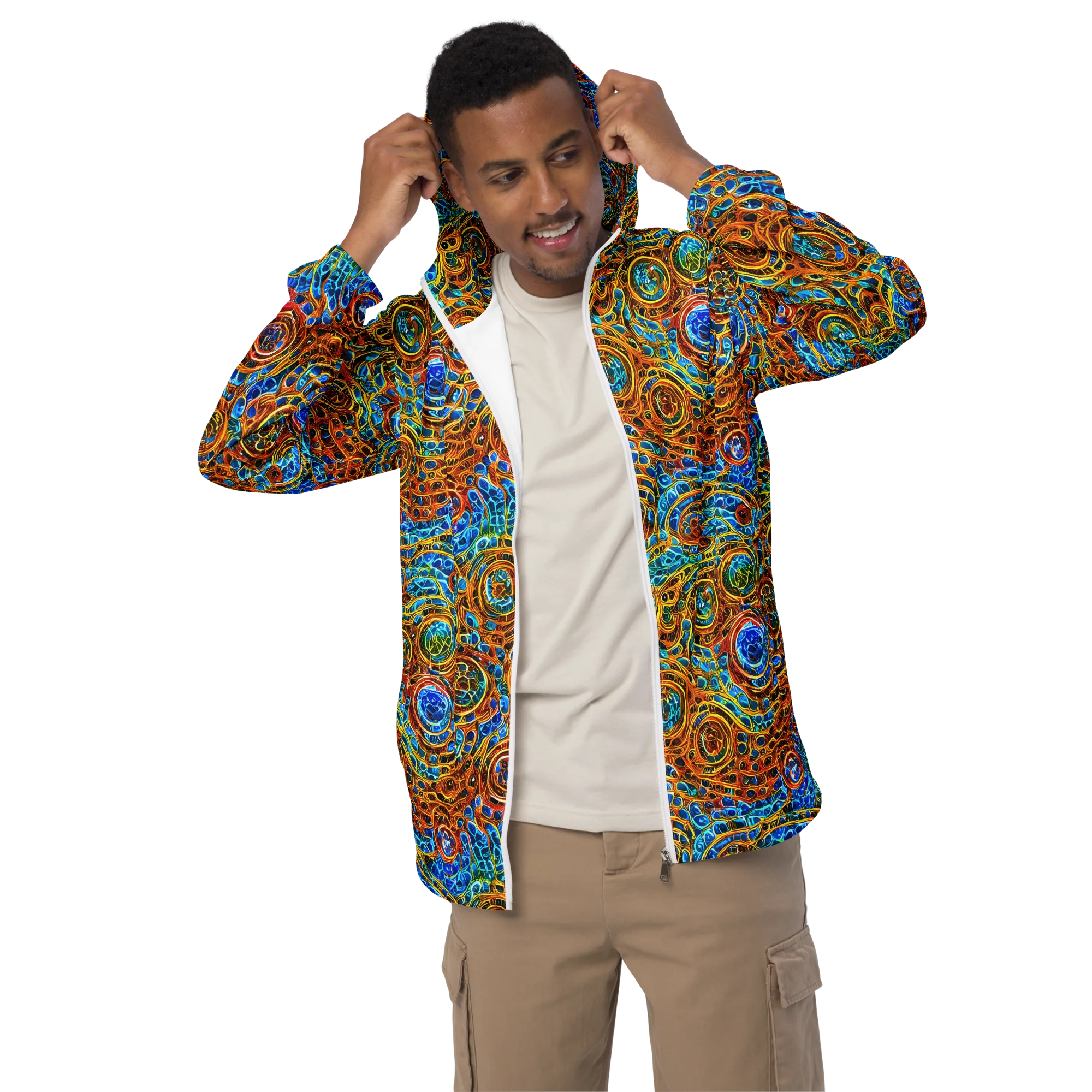 Electric Mandala on Men's Windbreaker — Front
