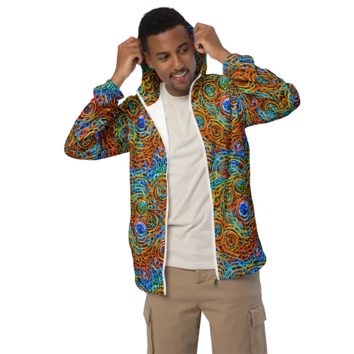 Electric Mandala on a Men's Windbreaker