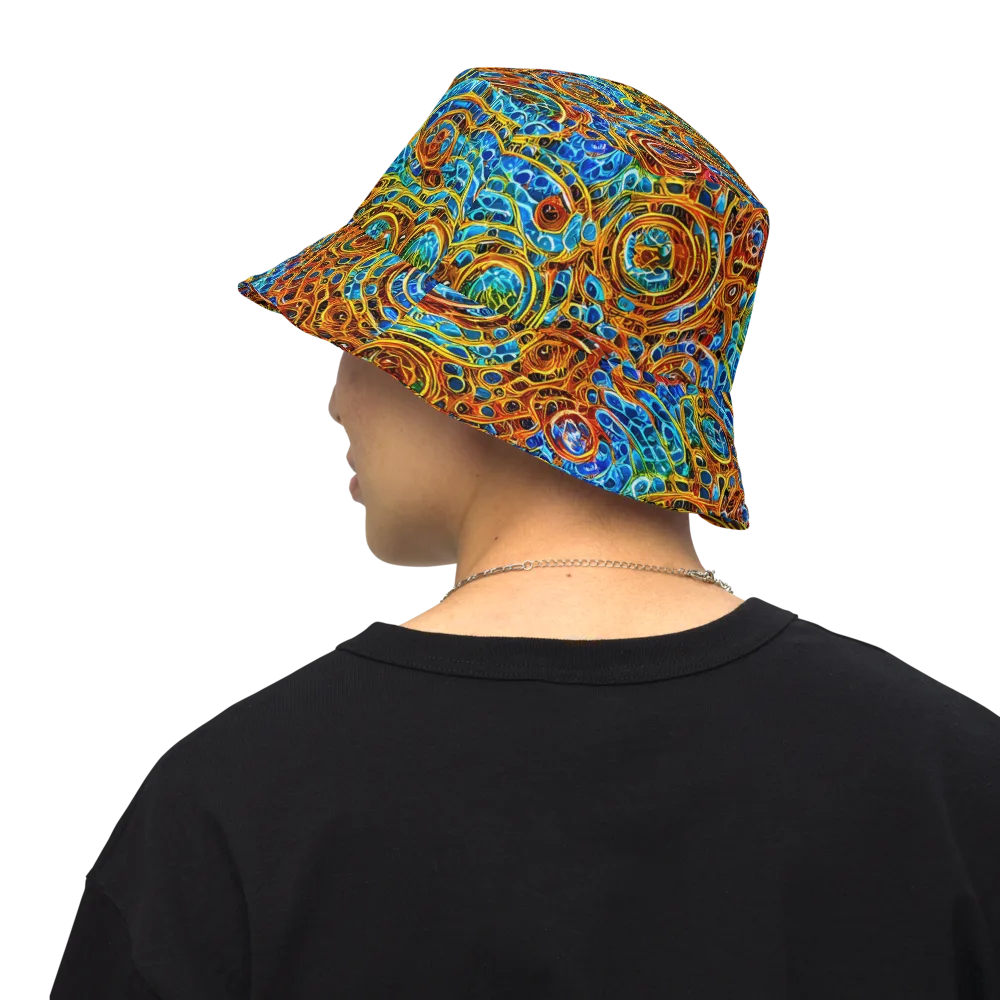 Electric Mandala on Reversible Bucket Hat — Back Inside