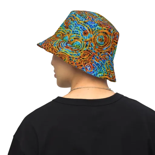 Electric Mandala on a Reversible Bucket Hat