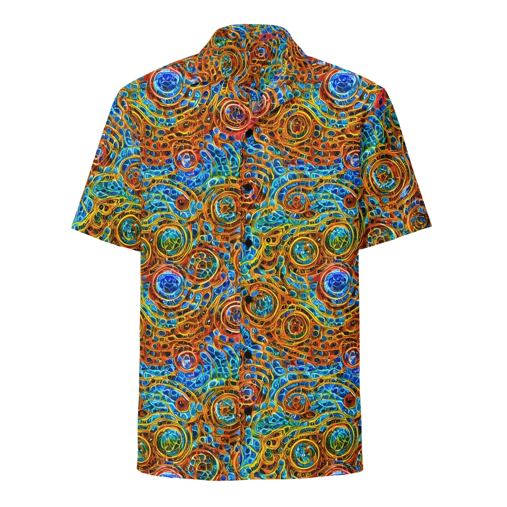 Electric Mandala on Button Shirt — Front