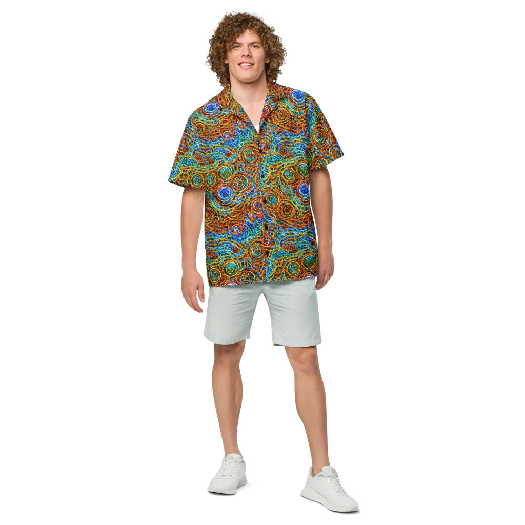 Electric Mandala on Button Shirt — Front